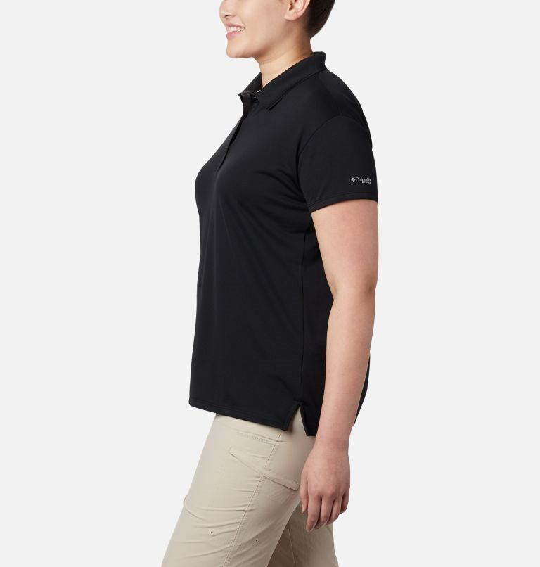 Women's Columbia PFG Innisfree Short Sleeve Polo Shirts Black | Plus Size CA-X86L1